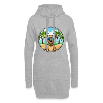 Black Mouth Cur Dog Breed Cartoon Sunglasses Beach - Hoodie Dress - heather grey - Front