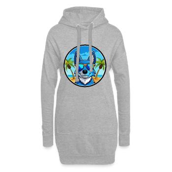 Blue Heeler Hunderasse Cartoon Sonnenbrille Strand - Hoodie-Kleid - Grau meliert - Vorne