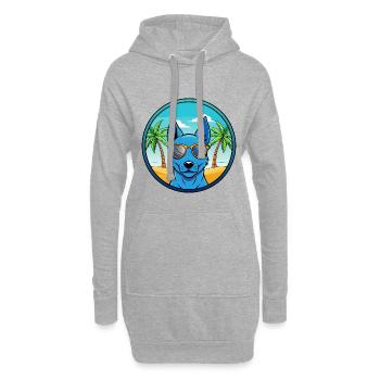 Lunettes de soleil de dessin animé Blue Thai Ridgeback Dog Breed - Sweat-shirt à capuche long Femme - gris chiné - Devant