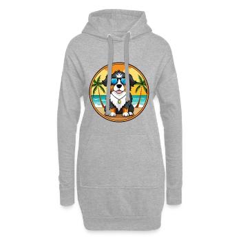 Berner Laufhund Dog Breed Cartoon Sunglasses Beach - Hoodie Dress - heather grey - Front