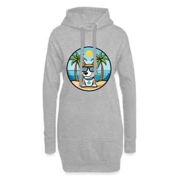 Argentino Chien Race Dessin Animé Lunettes De Soleil Plage - Sweat-shirt à capuche long Femme - gris chiné - Devant
