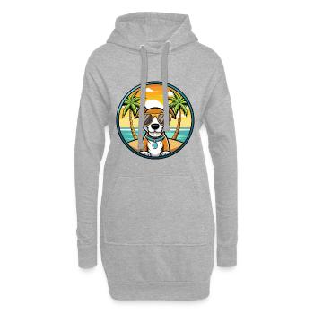 Ariege Pointer Hund Rasse Cartoon Sonnenbrille Strand - Hoodie-Kleid - Grau meliert - Vorne