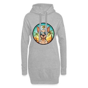 Amerikanischer haarloser Terrier Hunderasse Cartoon Beach - Hoodie-Kleid - Grau meliert - Vorne
