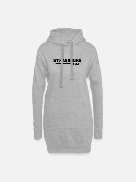 Straßburg | Frankreich - Hoodie-Kleid - Grau meliert