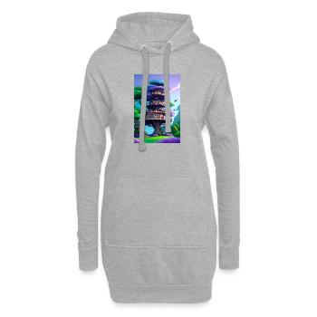 Treehouse Purple - Hoodie-Kleid - Grau meliert - Vorne