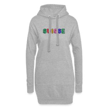 SUISSE. PAYS. GENEVE. HUMOUR. DRAPEAU. GENEVE - Sweat-shirt à capuche long Femme - gris chiné - Devant