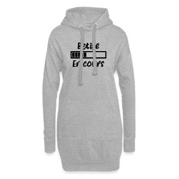 Bêtise en cours - Sweat-shirt à capuche long Femme - gris chiné - Devant