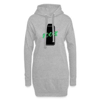 Batterie hat 100% volle Energie - Hoodie-Kleid - Grau meliert - Vorne