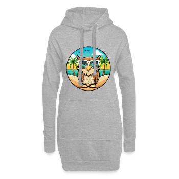 Eule Lustige Cartoon Sommer Strand Sonnenbrille Aufkleber - Hoodie-Kleid - Grau meliert - Vorne
