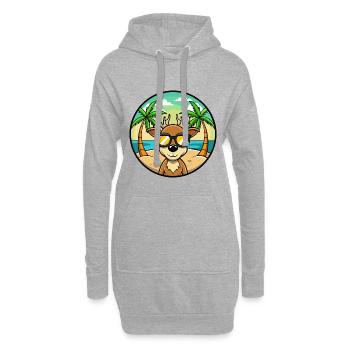 Hirsch Lustige Cartoon Sommer Strand Sonnenbrille Aufkleber - Hoodie-Kleid - Grau meliert - Vorne