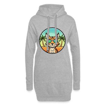 Ocicat Breed Cartoon Sonnenbrille Strand - Hoodie-Kleid - Grau meliert - Vorne