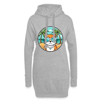 Hantilly Tiffany Katzenrasse Cartoon Sonnenbrille Strand - Hoodie-Kleid - Grau meliert - Vorne