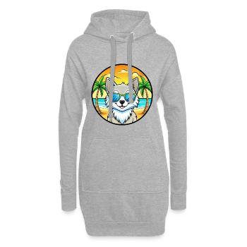 Lunettes de soleil de plage de race de chat angora turc - Sweat-shirt à capuche long Femme - gris chiné - Devant