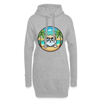 Himalaya-Katzenrasse Cartoon-Sonnenbrille Strand - Hoodie-Kleid - Grau meliert - Vorne