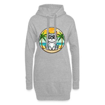 Amerikanische Kurzhaarkatze Rasse Cartoon Sonnenbrille - Hoodie-Kleid - Grau meliert - Vorne