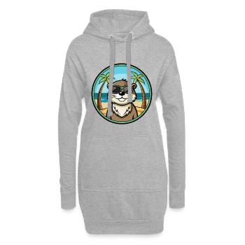 Otter Lustige Cartoon Sommer Strand Sonnenbrille Cool - Hoodie-Kleid - Grau meliert - Vorne