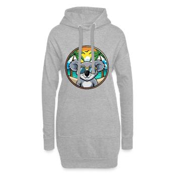 Koala Funny Cartoon Summer Beach Sunglasses Cool - Hoodie Dress - heather grey - Front