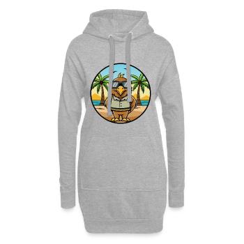Hawk Lustige Cartoon Sommer Strand Sonnenbrille Aufkleber - Hoodie-Kleid - Grau meliert - Vorne