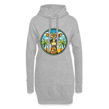 Giraffe Lustige Cartoon Sommer Strand Sonnenbrille Cool - Hoodie-Kleid - Grau meliert - Vorne