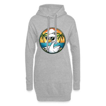 Schwan Lustige Cartoon Sommer Strand Sonnenbrille Aufkleber - Hoodie-Kleid - Grau meliert - Vorne