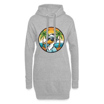 Pelikan Lustige Cartoon Sommer Strand Sonnenbrille Cool - Hoodie-Kleid - Grau meliert - Vorne