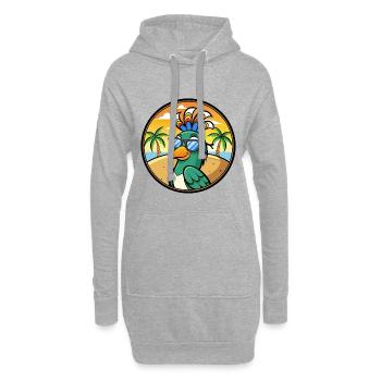 Pfau Lustige Cartoon Sommer Strand Sonnenbrille Cool - Hoodie-Kleid - Grau meliert - Vorne