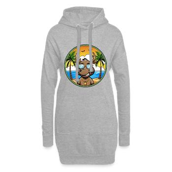 Elch Lustige Cartoon Sommer Strand Sonnenbrille Cool - Hoodie-Kleid - Grau meliert - Vorne