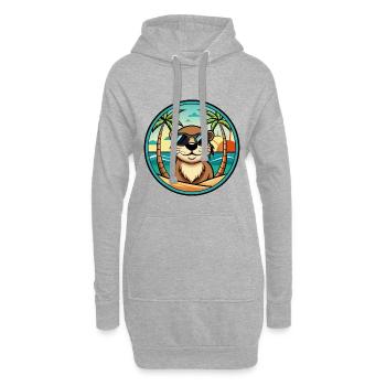 Otter Lustige Cartoon Sommer Strand Sonnenbrille Cool - Hoodie-Kleid - Grau meliert - Vorne