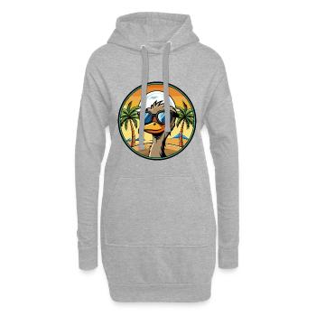Emu Lustige Cartoon Sommer Strand Sonnenbrille Aufkleber - Hoodie-Kleid - Grau meliert - Vorne