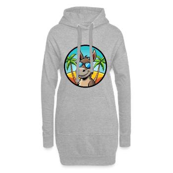 Esel Lustige Cartoon Sommer Strand Sonnenbrille Cool - Hoodie-Kleid - Grau meliert - Vorne