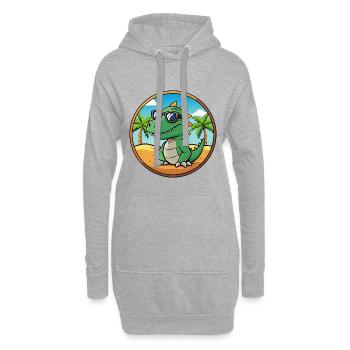 Dinosaurier Lustige Cartoon Sommer Strand Sonnenbrille - Hoodie-Kleid - Grau meliert - Vorne