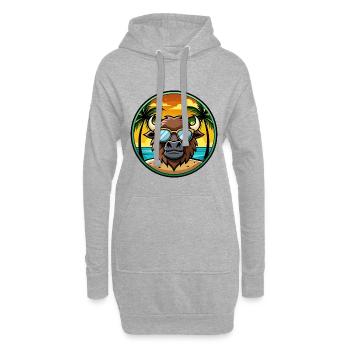 Büffel Lustige Cartoon Sommer Strand Sonnenbrille Cool - Hoodie-Kleid - Grau meliert - Vorne
