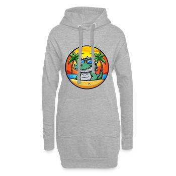 Krokodil Lustige Cartoon Sommer Strand Sonnenbrille - Hoodie-Kleid - Grau meliert - Vorne
