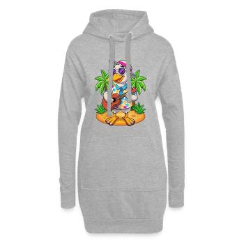 Lustige Gans Sommer Strand Sonnenbrille Hawaiianisch - Hoodie-Kleid - Grau meliert - Vorne