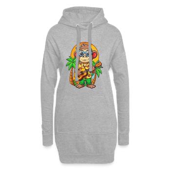 Lunettes de soleil de plage d’été de dessin animé de singe drôle - Sweat-shirt à capuche long Femme - gris chiné - Devant