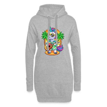 Lustige Einhorn Cartoon Sommer Strand Sonnenbrille - Hoodie-Kleid - Grau meliert - Vorne