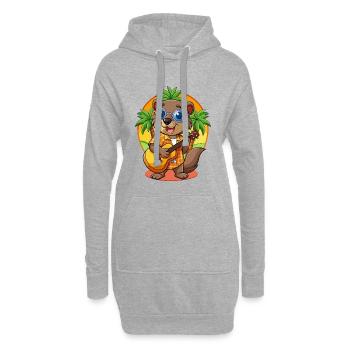Lustige Biber Cartoon Sommer Strand Sonnenbrille - Hoodie-Kleid - Grau meliert - Vorne