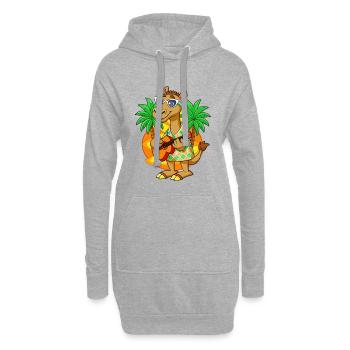 Drôle Camel Dessin animé Plage d’été Lunettes de soleil Guitare - Sweat-shirt à capuche long Femme - gris chiné - Devant