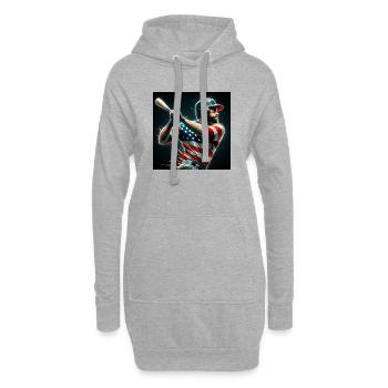 American Baseball Stylish Fan Design - Hoodie Dress - heather grey - Front
