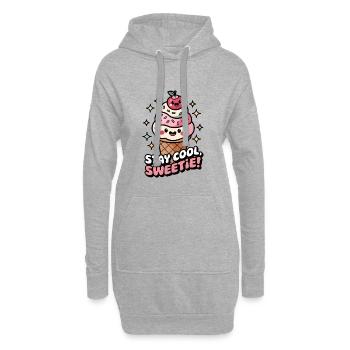 Stay Cool, Sweetie! - Hoodie Dress - heather grey - Front