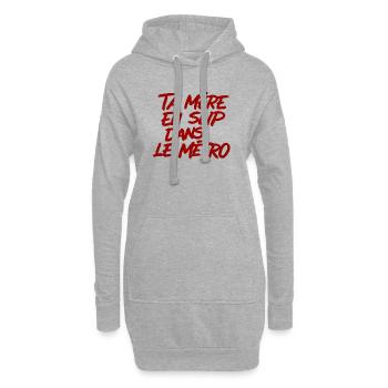 Provocation Métro: Mère en Slip - Sweat-shirt à capuche long Femme - gris chiné - Devant
