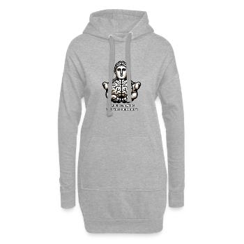 S’il vous plaît utilisez ce cerveau - conception stoïque amusante - Sweat-shirt à capuche long Femme - gris chiné - Devant