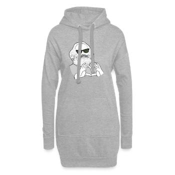 Karl Marx Hände bilden ein Herz Marxisten - Hoodie-Kleid - Grau meliert - Vorne