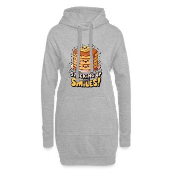 Staking Up The Smiles ! - Sweat-shirt à capuche long Femme - gris chiné - Devant