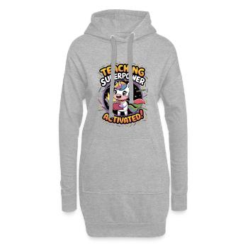 Teaching Superpower Activated! - Hoodie Dress - heather grey - Front