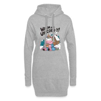 Warm und einhornartig! - Hoodie-Kleid - Grau meliert - Vorne