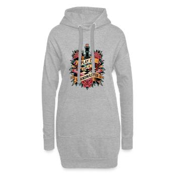 Jouez-y comme un grand maître - Sweat-shirt à capuche long Femme - gris chiné - Devant