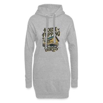 House Flipping For Birds - Hoodie Dress - heather grey - Front