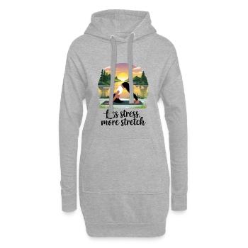 Moins de stress, plus d’étirement - Sweat-shirt à capuche long Femme - gris chiné - Devant