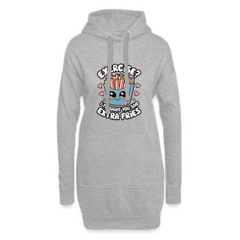Exercice? Je pensais que vous aviez dit frites supplémentaires - Sweat-shirt à capuche long Femme - gris chiné - Devant
